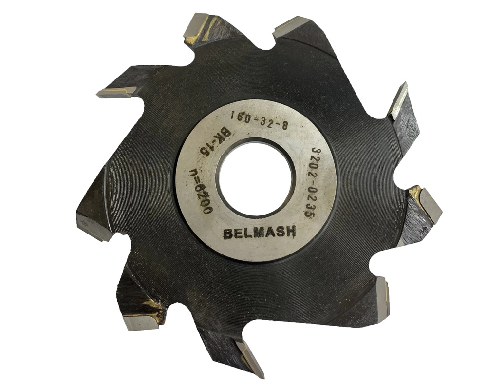 Фреза пазовая с подрезающими зубьями, BELMASH 160х32х8 мм